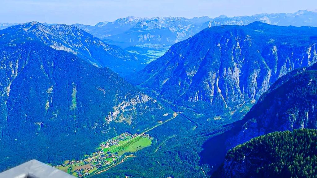 Valley and mountains seen from Hallstatt 5 Fingers viewpoint