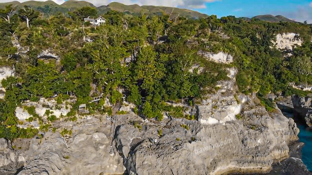 Limestone cliffs above the Blue Cave Tanna Vanuatu